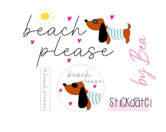 Embroidery design "beach please"