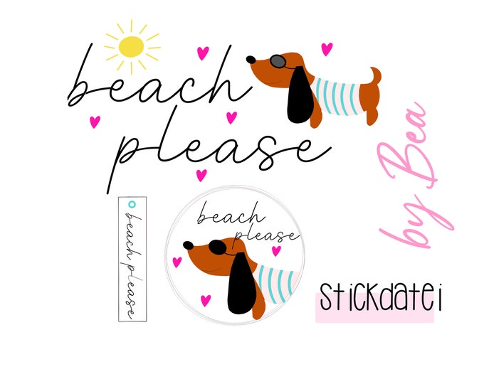 Embroidery design "beach please"