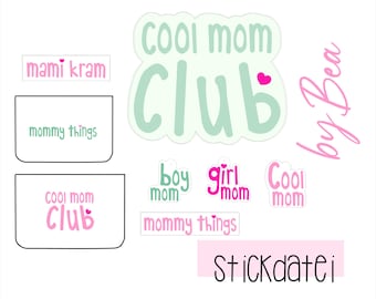 Embroidery, embroidery for mom, DIY gifts for mom, embroidery file "COOL MOM CLUB"