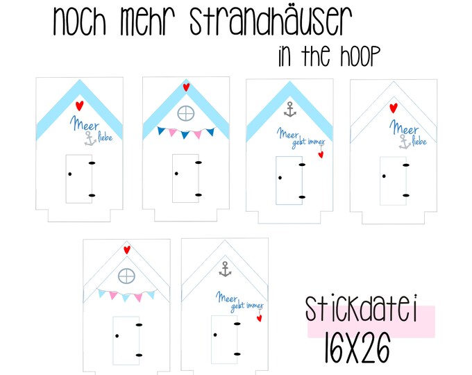 Embroidery file "Even more beach houses" 16x26