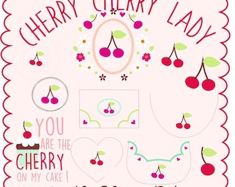 Stickdatei "Cherry,Cherry Lady", embroidery, stickdesign, Sommer Stickdatei, sommerliche Maschienenstickerei