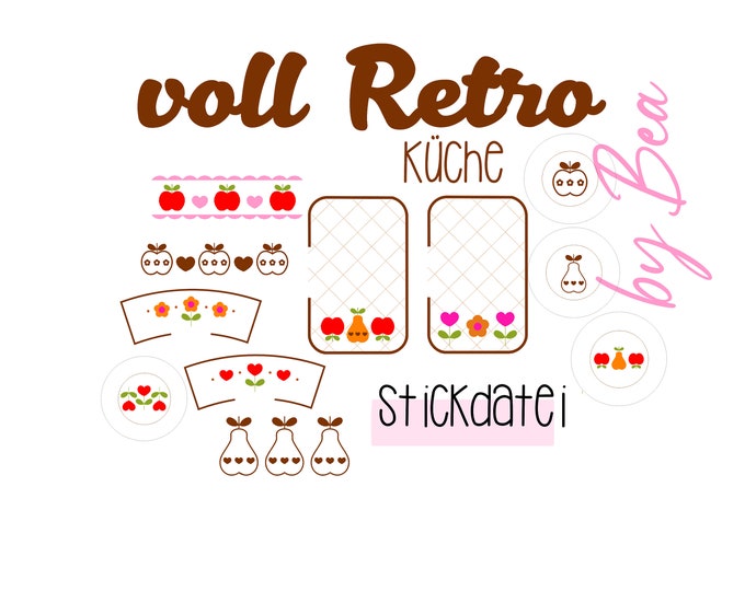 Stickdatei "Voll Retro - Küche"