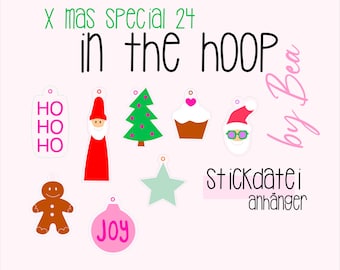 Embroidery file "IN THE HOOP pendant x-mas special 24"