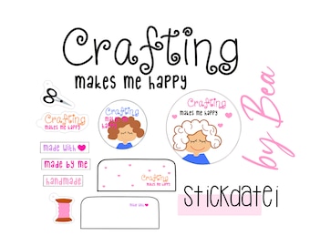 Stickdatei "Crafting makes me happy"