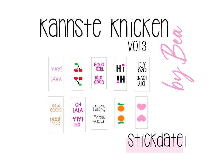 Embroidery file "Kannste Knicken vol.3"