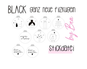 Embroidery file "BLACK - Brand new felt balls"