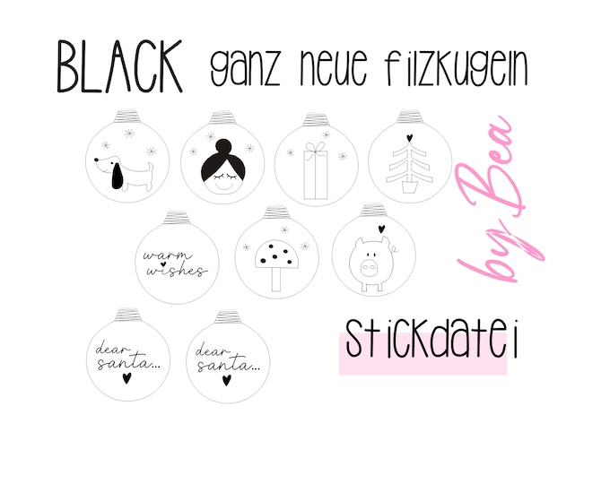 Embroidery file "BLACK - Brand new felt balls"