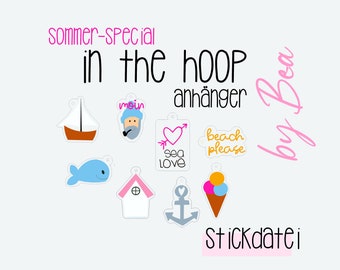 Embroidery file "IN THE HOOP Pendant - Summer Special"