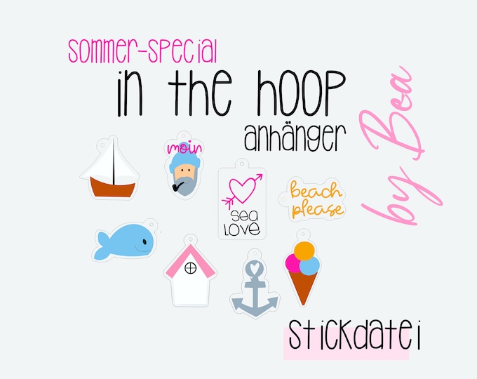Embroidery file "IN THE HOOP Pendant - Summer Special"