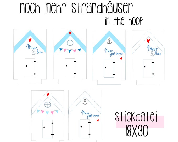 Embroidery file "Even more beach houses" 18x30