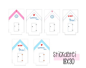 Embroidery file "Beach Houses" 18x30