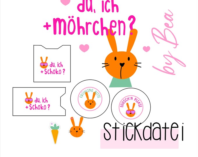 Stickdatei "Du, ich + Möhrchen ?