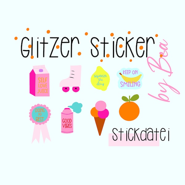 Stickdatei "Glitzer-Sticker"