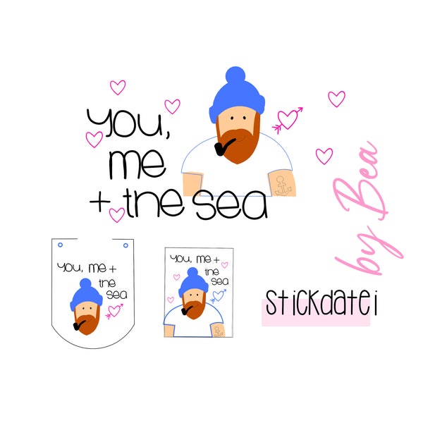 Stickdatei "you, me and the sea"