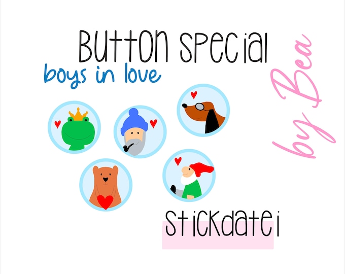 Featured listing image: Embroidery file "by Bea Button - Boys in Love"
