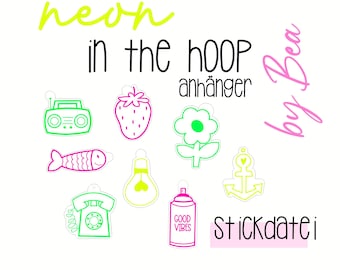 Embroidery file "IN THE HOOP - Neon pendant"