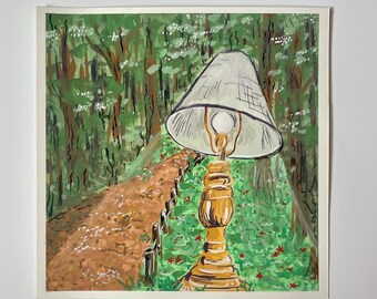 Lamp-Light the Way Gouache Painting