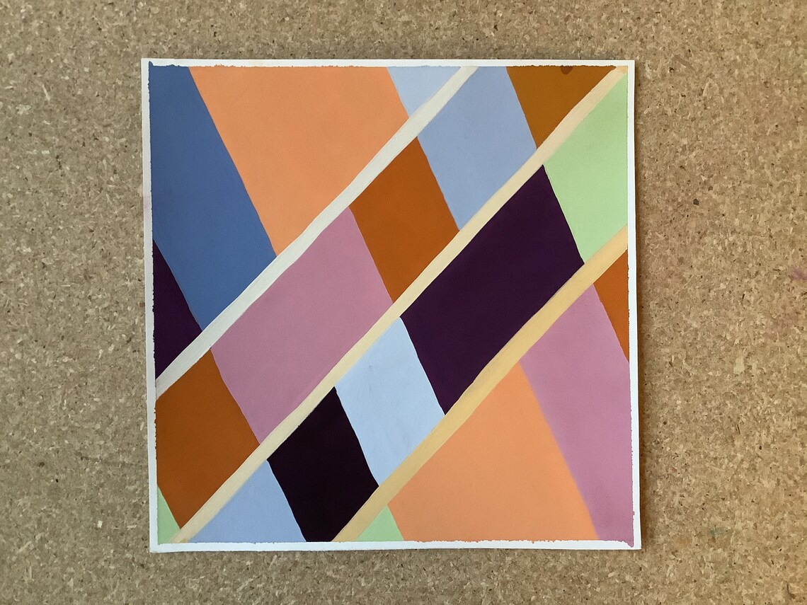 Abstract Gouache Painting 3 Etsy