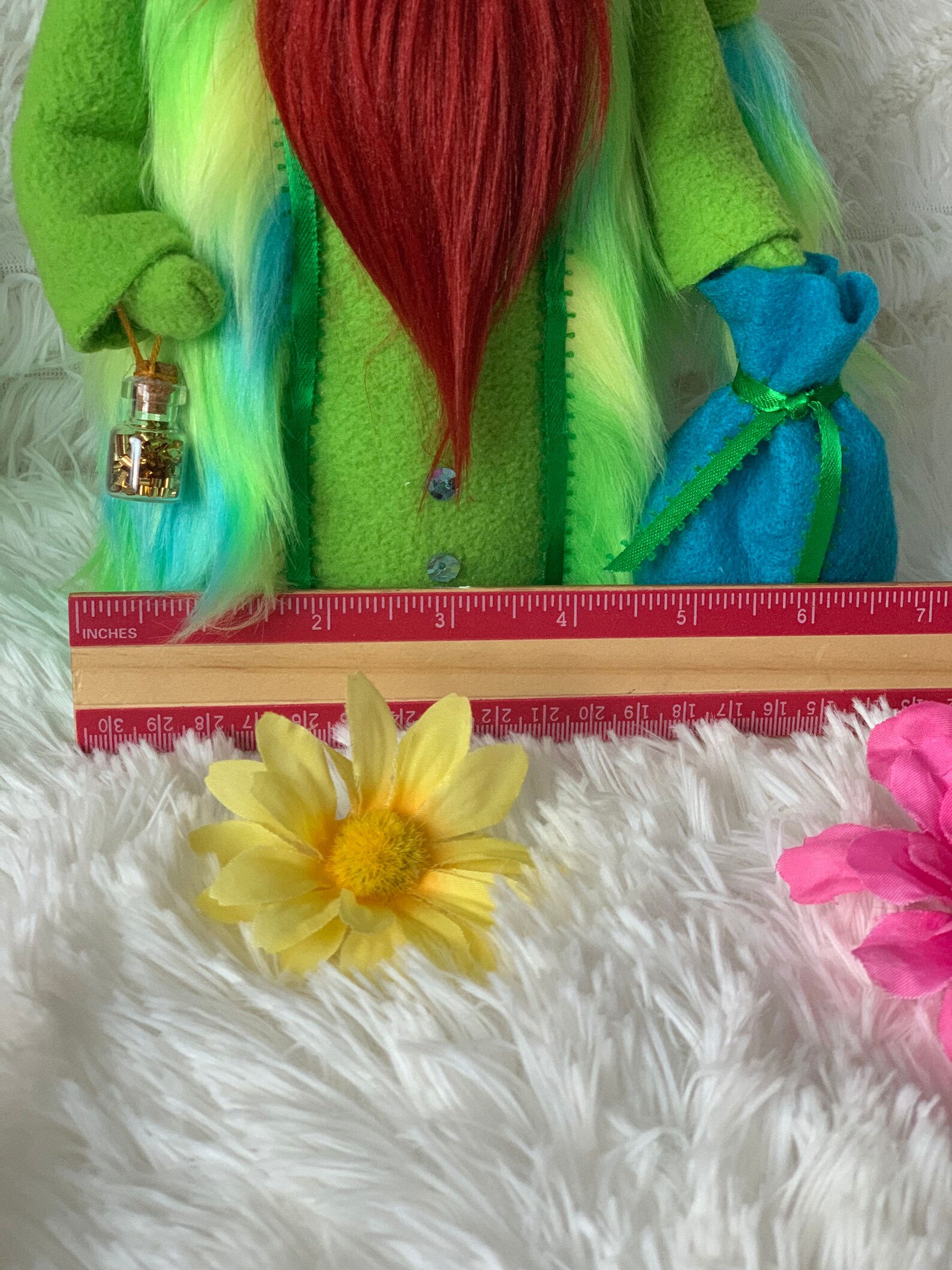 Rainbow Gnome With Rainbow Daisy Embroidery Rainbow Gnome With Rainbow Daisy Embroidery