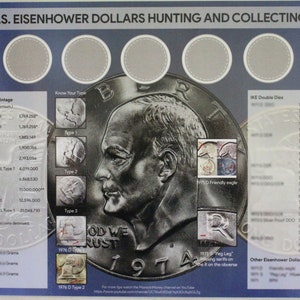 U.S. Eisenhower Dollars Hunting and Collecting 11" x 17" Coin Roll Sorting Mat