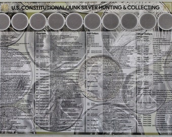 U.S. Constitutional Junk Silver Stacking Hunting and Collecting Coin Roll Sorting Mat