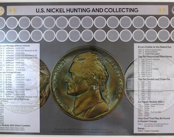 U.S. Nickel Hunting and Collecting Coin Roll 11&quot; x 17&quot; Sorting Mat