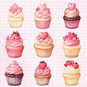 Coquette Alla hjärtans dag-cupcakes - Romantiska godsaker till henne, Älsklingdesserter, Cupcake-presenter i presentaskar, Alla hjärtans dag-läckerheter