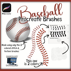 Procreate Baseball Stitch & Texture Brushes (Digital Download)
