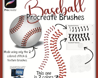 Procreate Baseball Brushes, Stitch and Texture Brush Set for Sports Design