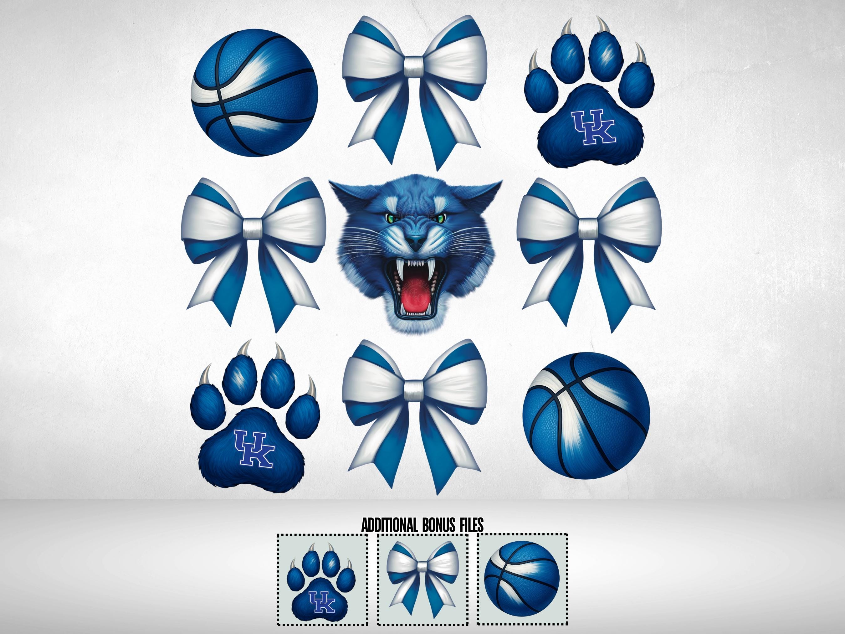 UK Wildcats Coquette PNG Bundle: Basketball Bow Clipart (Digital Download, 300 DPI, 4000x4000 px)