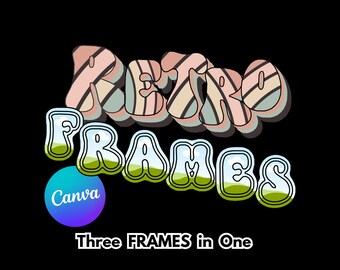 Retro Bubble Letter Frames: 3-Layer Canva Template (PDF Download)