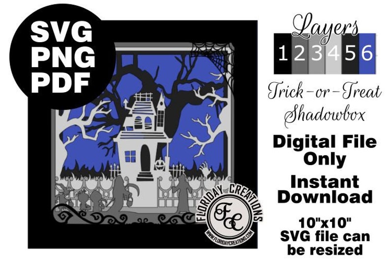 Download Trick-Or-Treat 3D Shadow Box SVG Layered SVG Inkscape | Etsy