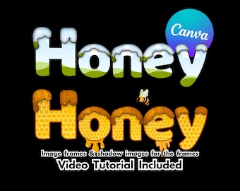 3D Bubble Text Font: Canva Frame Alphabet Template (Digital Download)