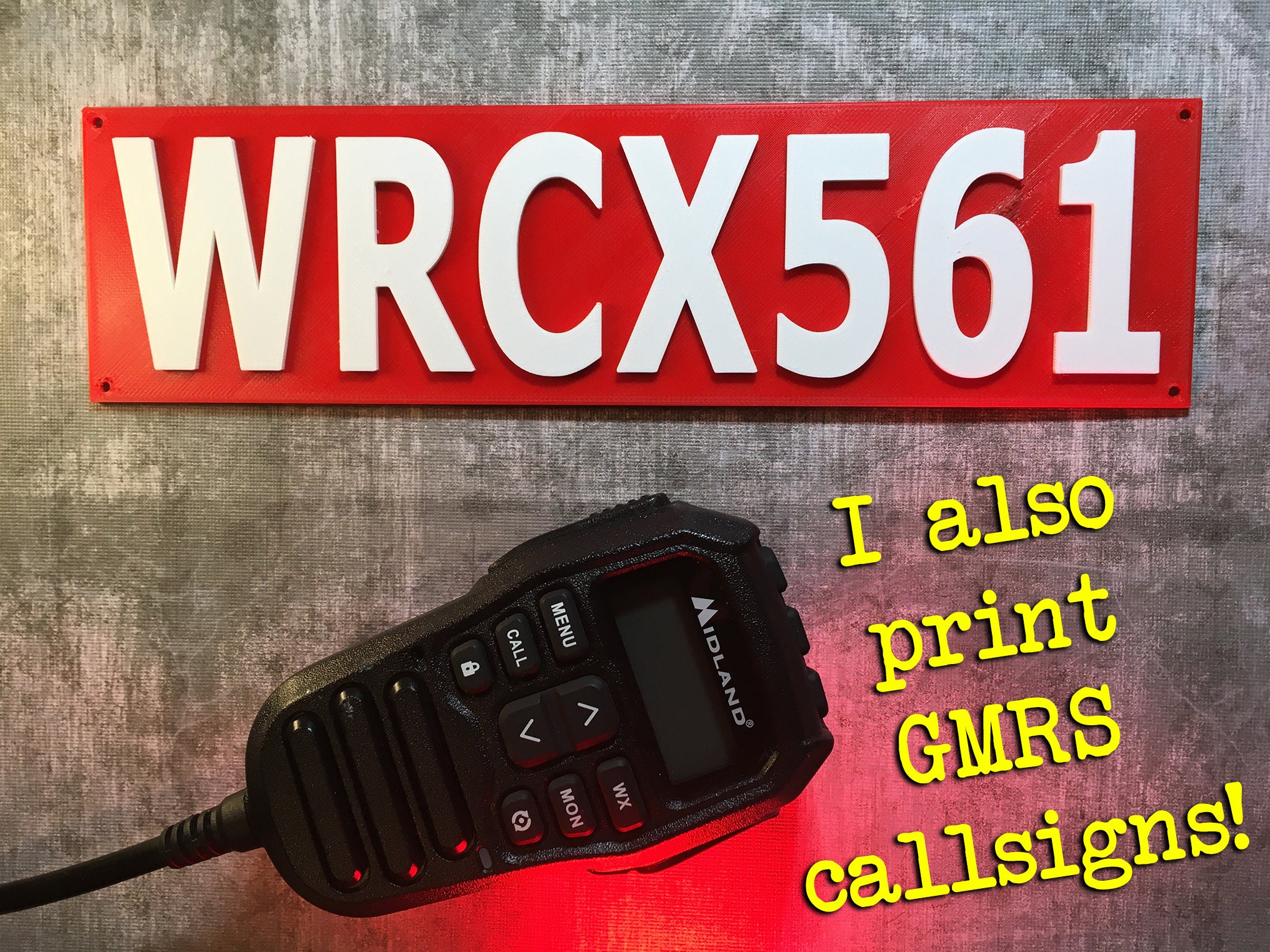 3D Printed Amateur Radio Call Sign Plaque for Ham Radio or GMRS