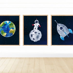 Outer Space Printable Wall Art, Digital Download, Kids Room Decor, Outer Space Decor, Printable Wall Art, Space Prints, Space Theme Nursery