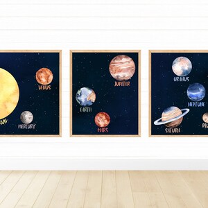 Solar System Wall Art, Outer Space Decor, Digital Download, Printable Wall Art, Nursery Prints, Space Prints, Solar System Nursery Posters