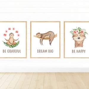 Sloth Wall Art Decor, Sloth Baby decor Nursery, Nursery Sloth Prints, Digital download, Printable Wall Art, Sloth Art, Cute Baby Sloth Print