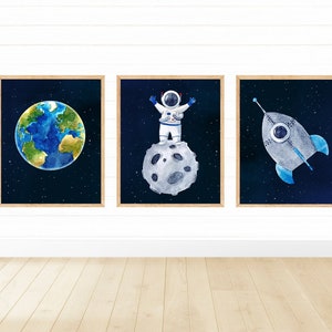 Outer Space Printable Wall Art, Digital Download, Kids Room Decor, Outer Space Decor, Printable Wall Art, Space Prints, Space Theme Nursery