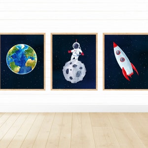 Outer Space Printable Wall Art, Space Theme Nursery, Digital Download, Kids Room Decor, Outer Space Decor, Printable Wall Art, Space Prints