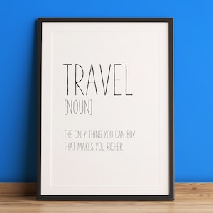 Travel Lover Quote, Travel Definition, Travel Definition Art Print, Travel Quote Wall Art, Travel Definition Wall Decor, Funny Travel Print