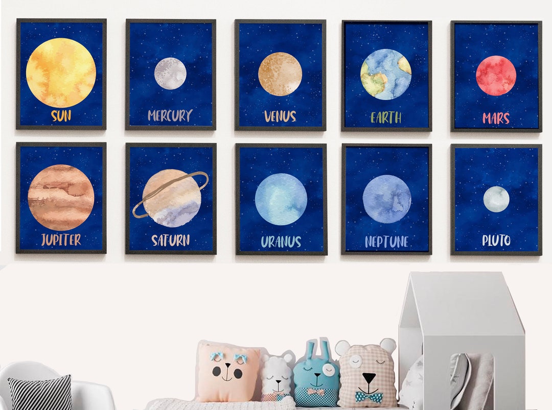 Solar System Nursery Print, Planets Wall Art Decor, Space Poster ...