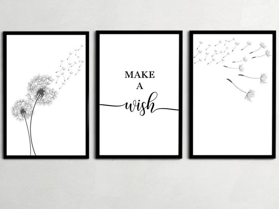 Diente de León Imprimible, Decoración Minimalista, Arte de la pared del Diente de León, cartel de diente de León, decoración del dormitorio