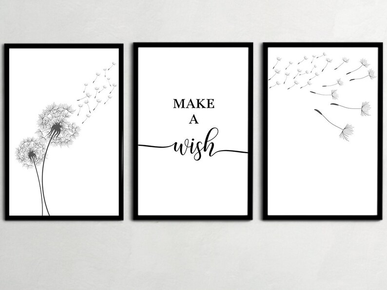 Dandelion Wall Art, Dandelion Print, Lion Tooth Poster, Minimalist Art, Dandelion Wall Decor, Minimalist Decor, Home Decor, Digital Print image 1