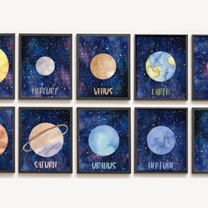 Solar System Wall Art, Outer Space Wall Decor, Digital Download, Nursery Print, Printable Wall Art, Space Print, Solar System Nursery Poster
