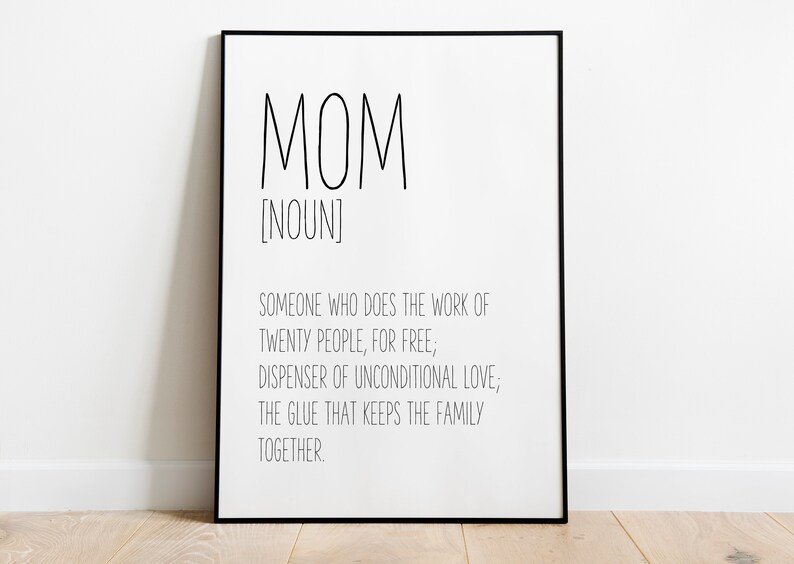 Definition Mom, Mom Print, Mother Wall Art, Mom Gifts, Mom Wall Art