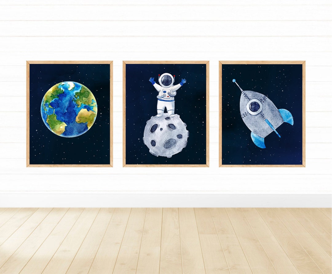 Outer Space Printable Wall Art, Digital Download, Kids Room Decor
