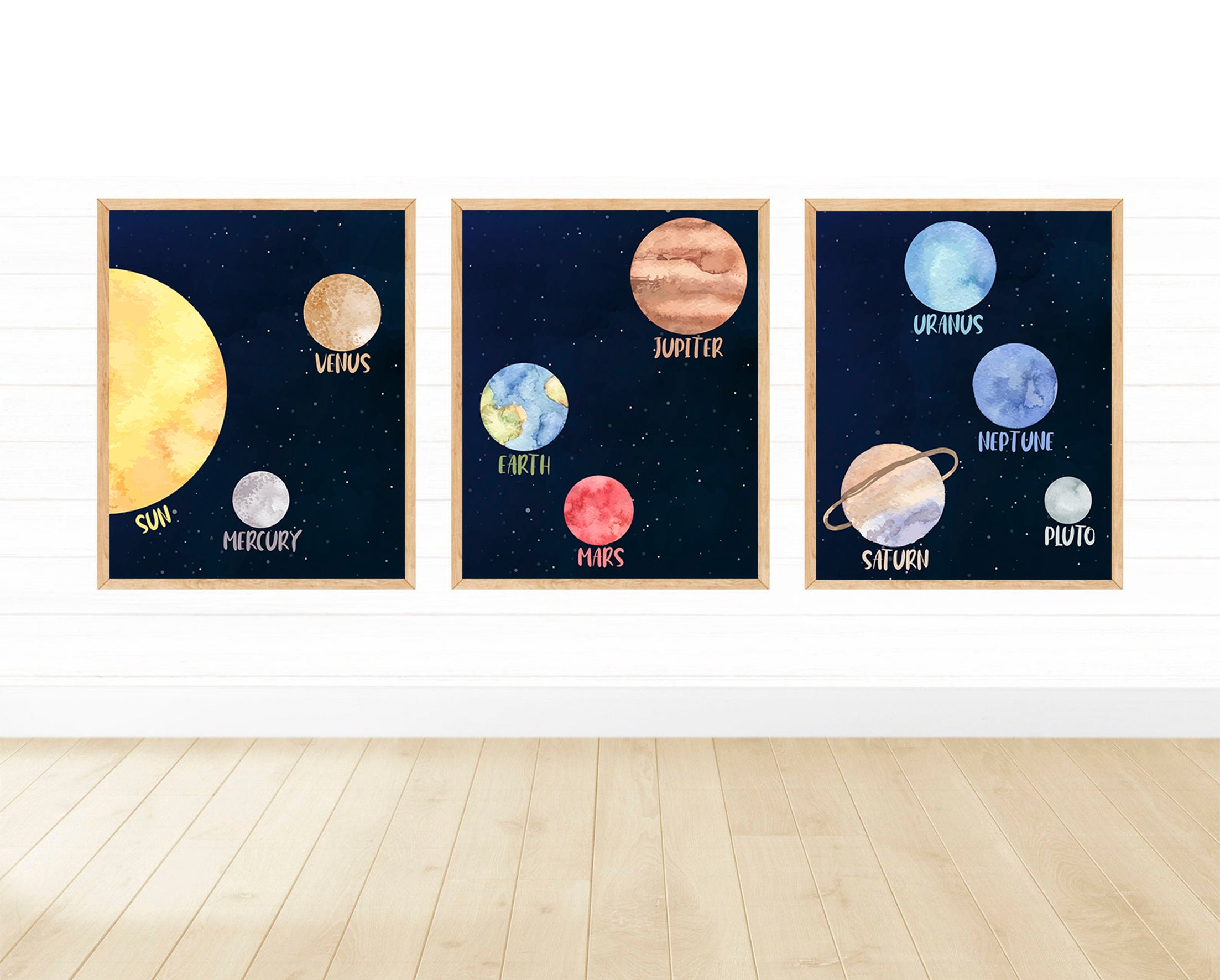 Lámina del Sistema Solar Decoración del Espacio Exterior | Etsy