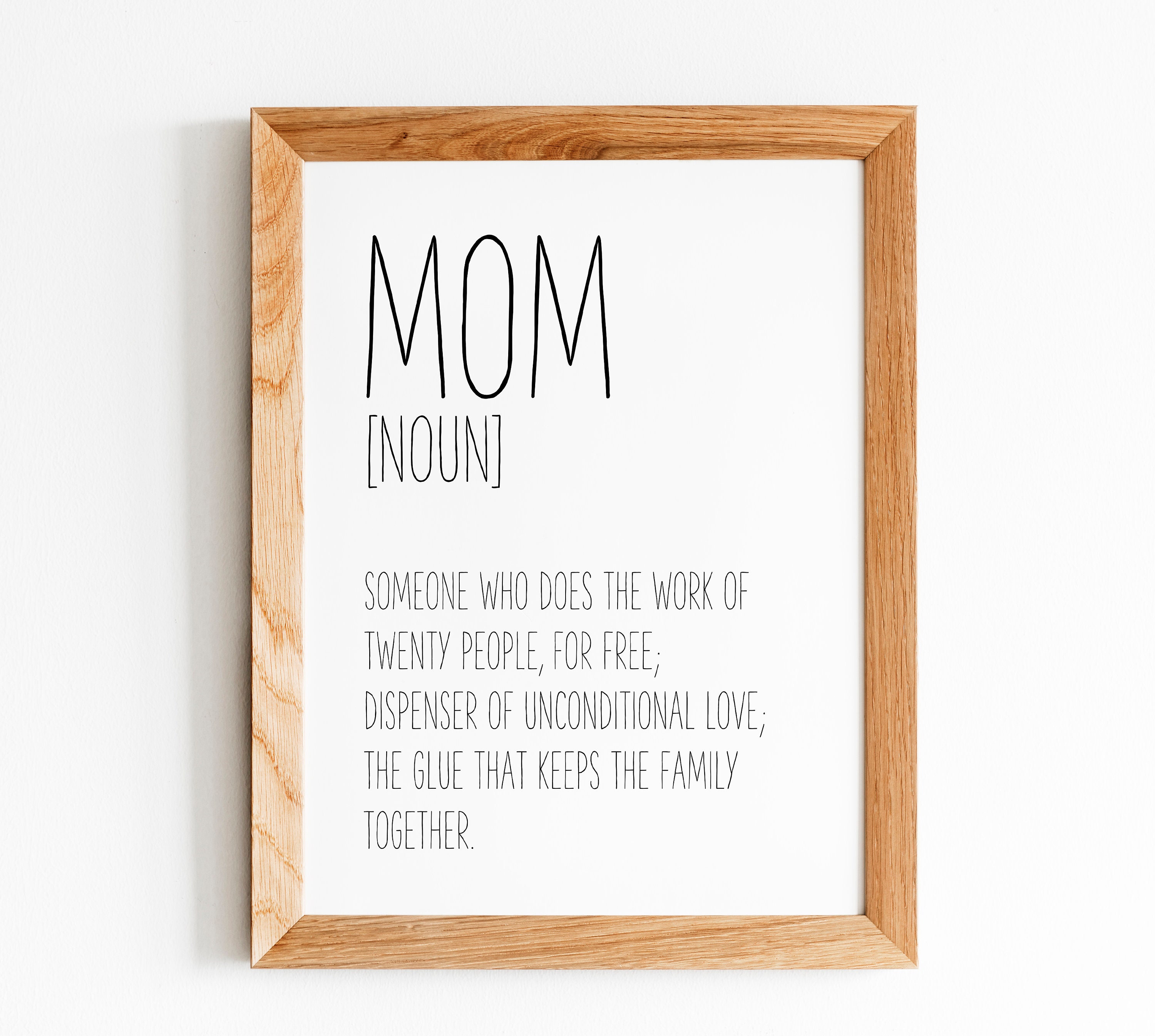 Definition Mom, Mom Print, Mother Wall Art, Mom Gifts, Mom Wall Art