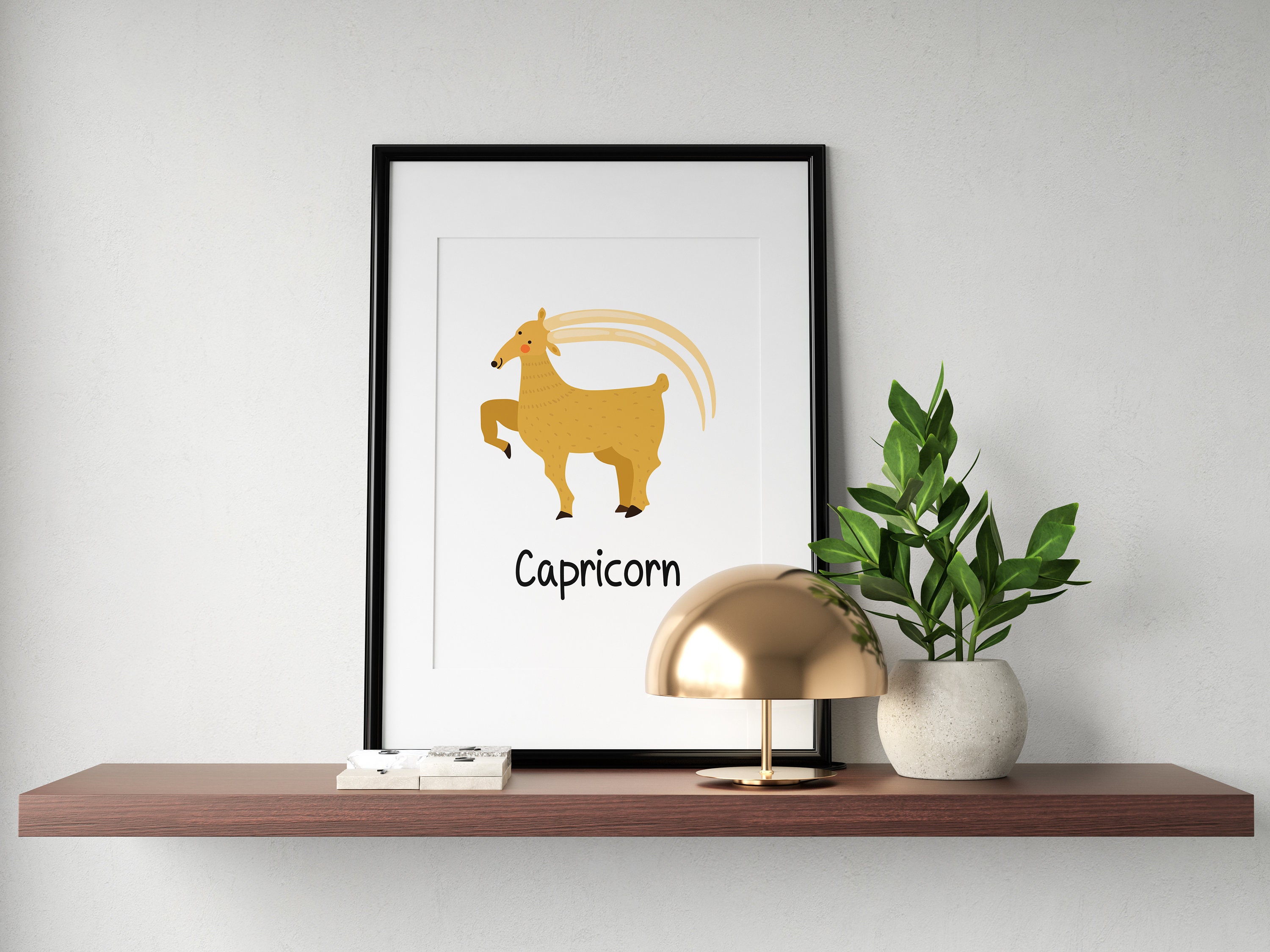 Capricorn Print Capricorn Zodiac Wall Art Digital Download Etsy