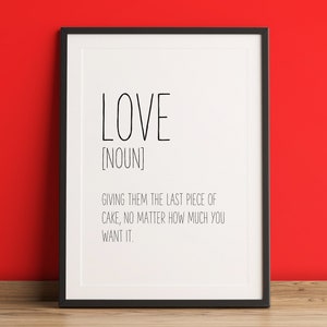 Love Definition, Love Print, Dictionary Print, Valentines Day Print, Definition Poster, Valentines Gift, Definition Print, Home Decor, Love